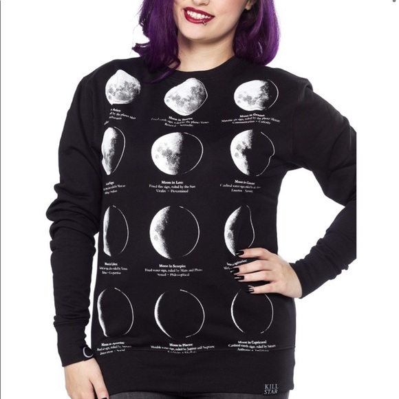 Killstar Sweaters - Killstar Lunar Phase Sweatshirt